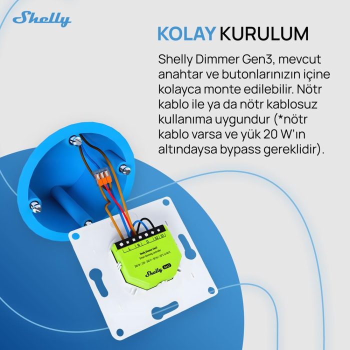 Shelly Dimmer Gen3 Akıllı Led Dimmer Kontrol Rölesi - Görsel 4
