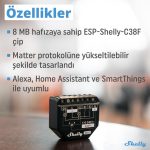 Shelly 2PM Gen3 Enerji Ölçümlü 2 Kanallı Akıllı Röle - Görsel 4