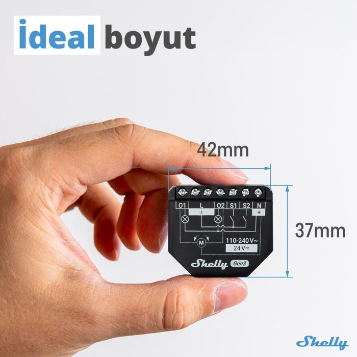 Shelly 2PM Gen3 Enerji Ölçümlü 2 Kanallı Akıllı Röle - Görsel 2