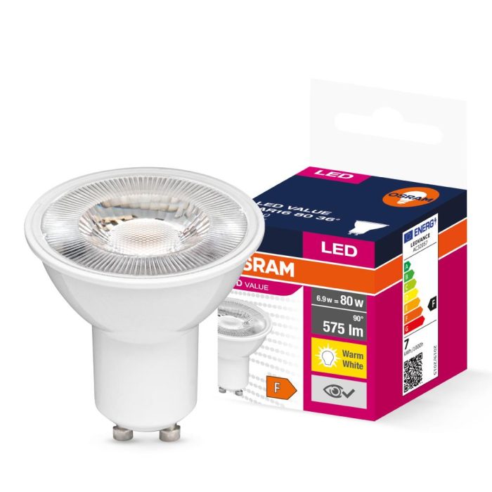 Osram LED Value PAR16 6.9W GU10 3000K Sıcak Beyaz Ampul 10 Adet - Görsel 2