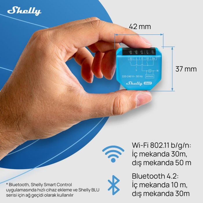 Shelly 1L Gen3 Nötrsüz Akıllı Röle - Görsel 4