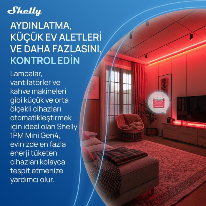 Shelly 1PM Mini Gen4 Enerji Ölçümlü Akıllı Röle - Görsel 6
