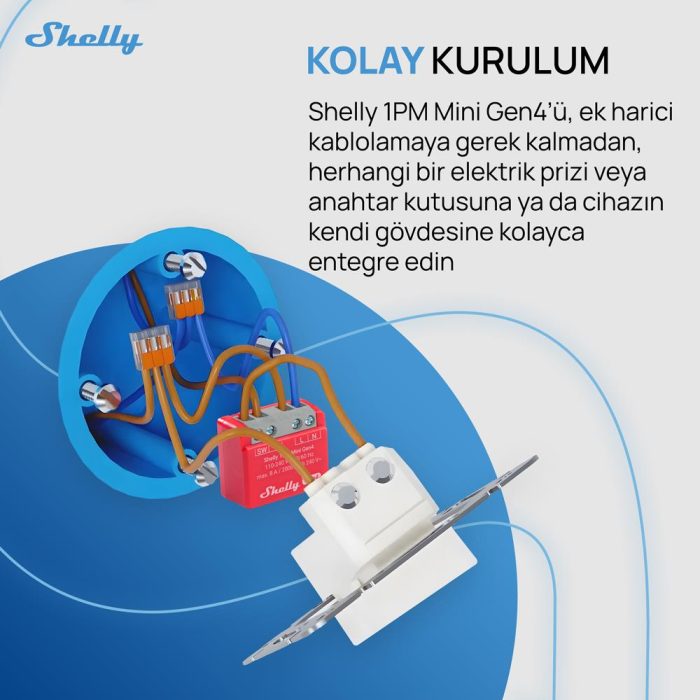 Shelly 1PM Mini Gen4 Enerji Ölçümlü Akıllı Röle - Görsel 4