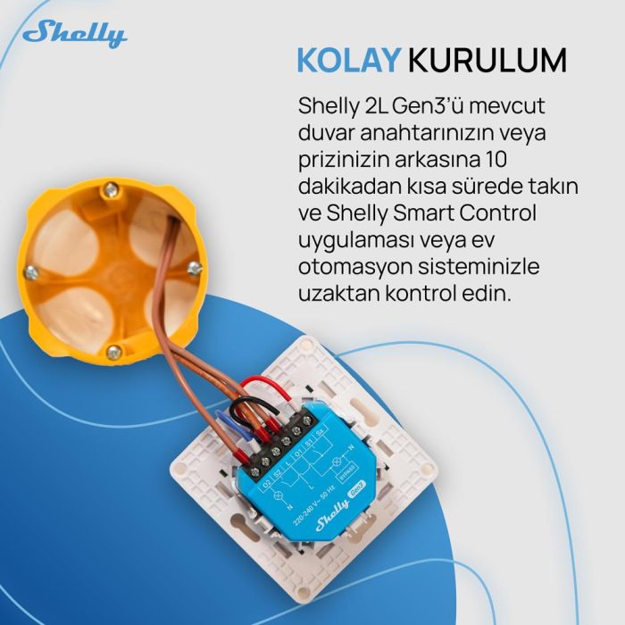 Shelly 2L Gen3 Nötrsüz 2 Kanallı Akıllı Röle - Görsel 4