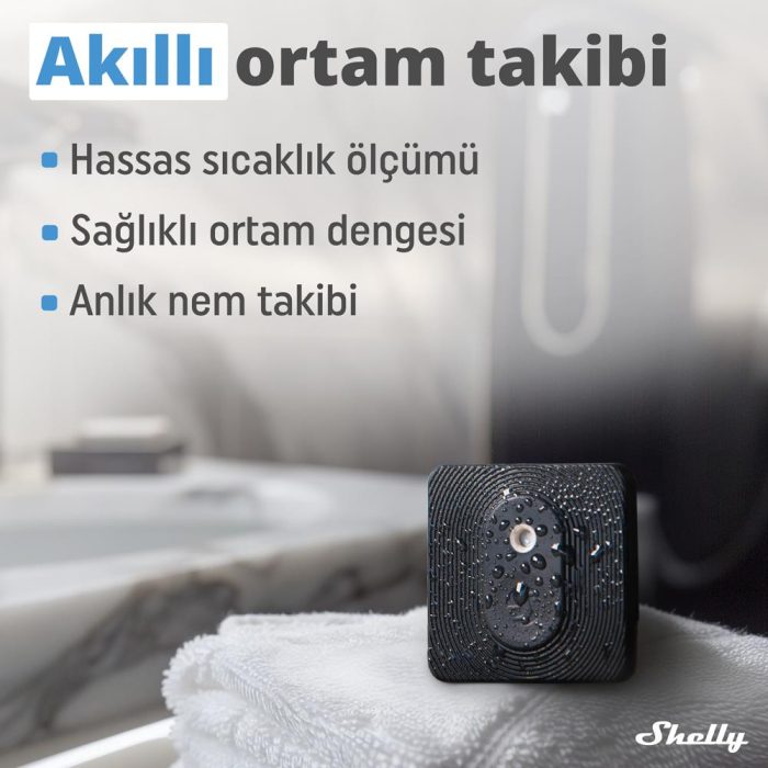 Shelly BLU H&T Siyah Bluetooth Sıcaklık ve Nem Sensörü - Görsel 3