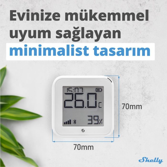 Shelly H&T Gen3 WiFi Sıcaklık ve Nem Sensörü (Beyaz) - Görsel 2