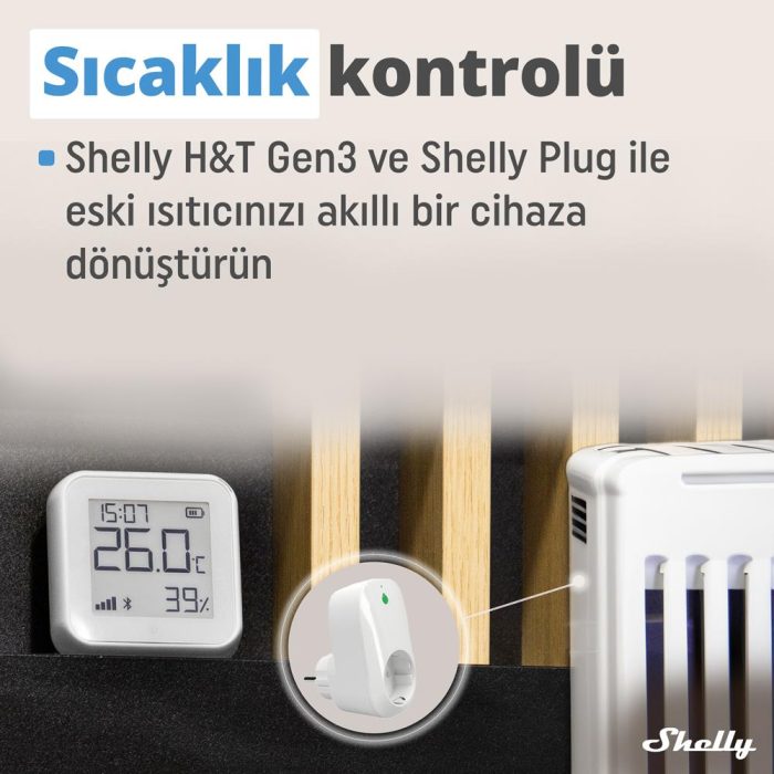 Shelly H&T Gen3 WiFi Sıcaklık ve Nem Sensörü (Beyaz) - Görsel 6