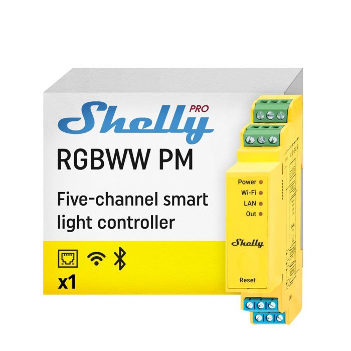 shelly-pro-rgbww-pm-akilli-led-renk-ve-parlaklik-kontrol-rolesi-8802.jpg Shelly Pro RGBWW PM Akıllı LED Renk ve Parlaklık Kontrol Rölesi - Görsel 1