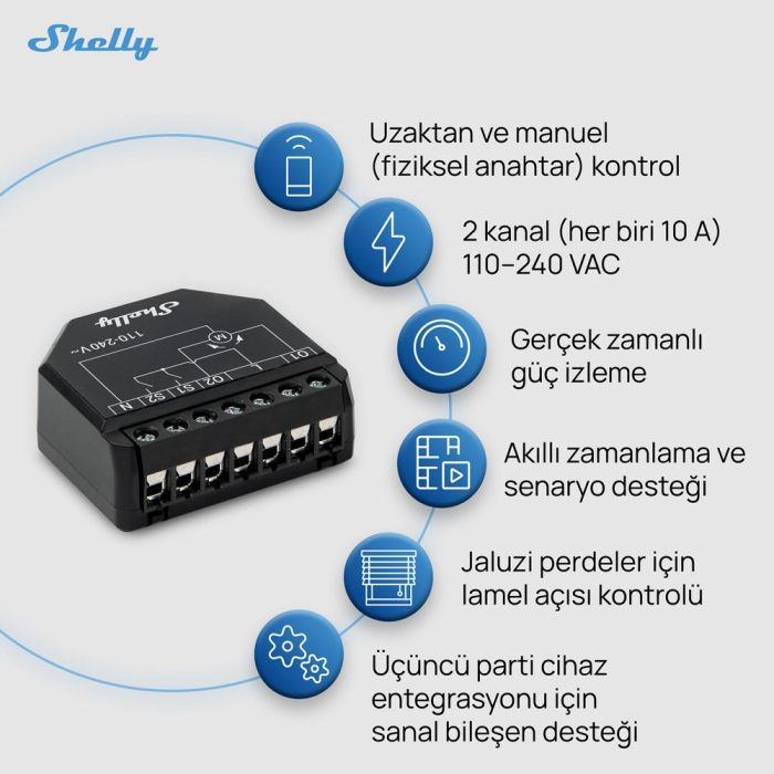 Shelly Shutter Akıllı Panjur Kontrol Rölesi - Görsel 5