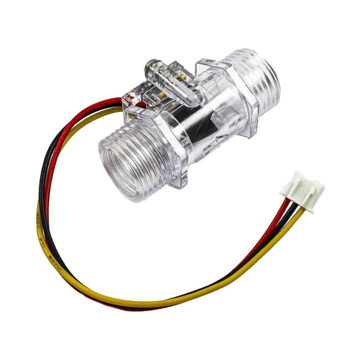 YF-S201C G1/2 1-30L/dk 5-15V Şeffaf Su Akış Sensörü - Görsel 2
