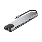 8 in 1 Type C to HDTV Çok Portlu Hub 4K HDMI PD RJ45 USB 3.0 SD TF Çevirici Adaptör