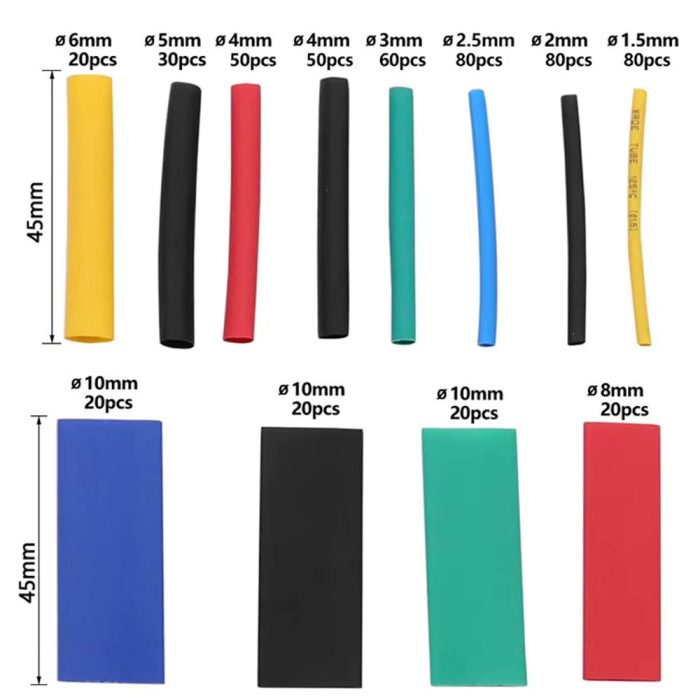 Isıyla Daralan Renkli Makaron Kablo Tamir ve Bakım Seti 530 Parça - Görsel 2