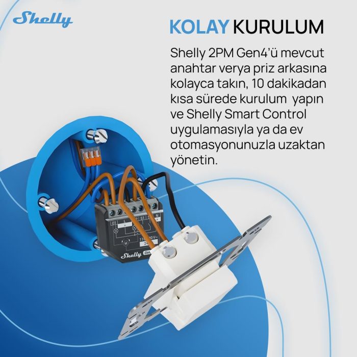 Shelly 2PM Gen4 Enerji Ölçümlü 2 Kanallı Akıllı Röle - Görsel 4