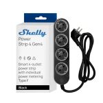 Shelly Power Strip 4 Gen4 Akıllı Çoklu Priz Siyah