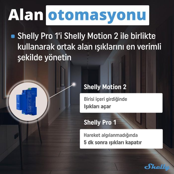 Shelly Pro 1 DIN Ray 1 Kanal Akıllı Röle - Görsel 6