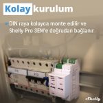 Shelly Pro 3EM Switch Add-on DIN Ray Kontaktör Kontrol Eklentisi - Görsel 3
