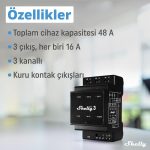Shelly Pro 3 DIN Ray 3 Kanal Akıllı Röle - Görsel 2