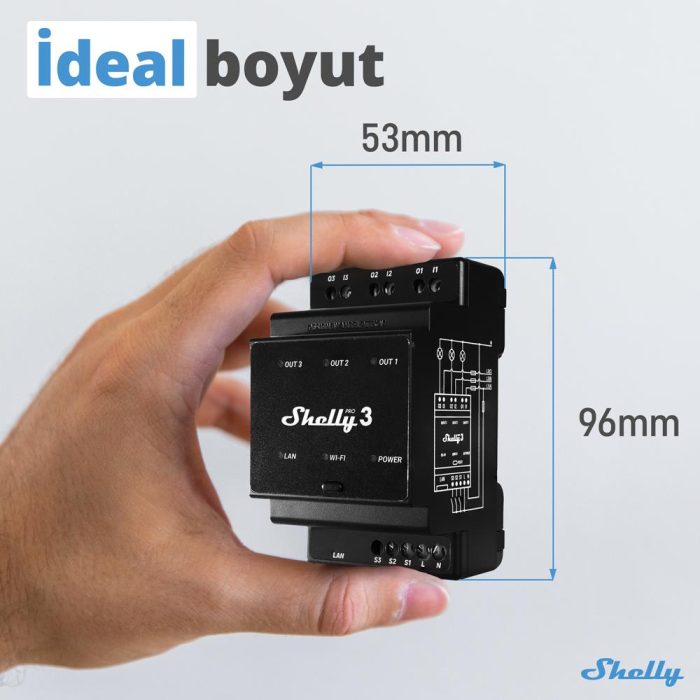 Shelly Pro 3 DIN Ray 3 Kanal Akıllı Röle - Görsel 7