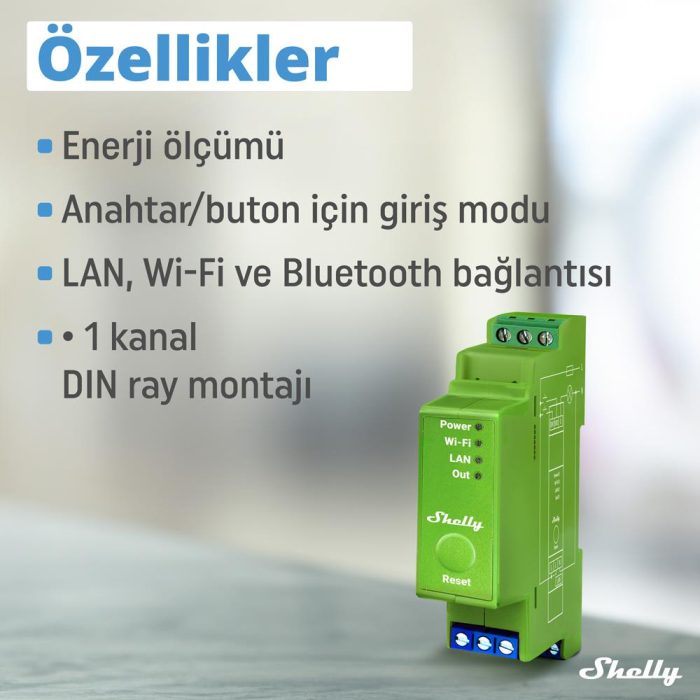 Shelly Pro Dimmer 1PM DIN Ray 1 Kanal Enerji Ölçümlü Akıllı Dimmer - Görsel 3