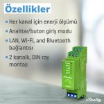 Shelly Pro Dimmer 2PM DIN Ray 2 Kanal Enerji Ölçümlü Akıllı Dimmer - Görsel 3