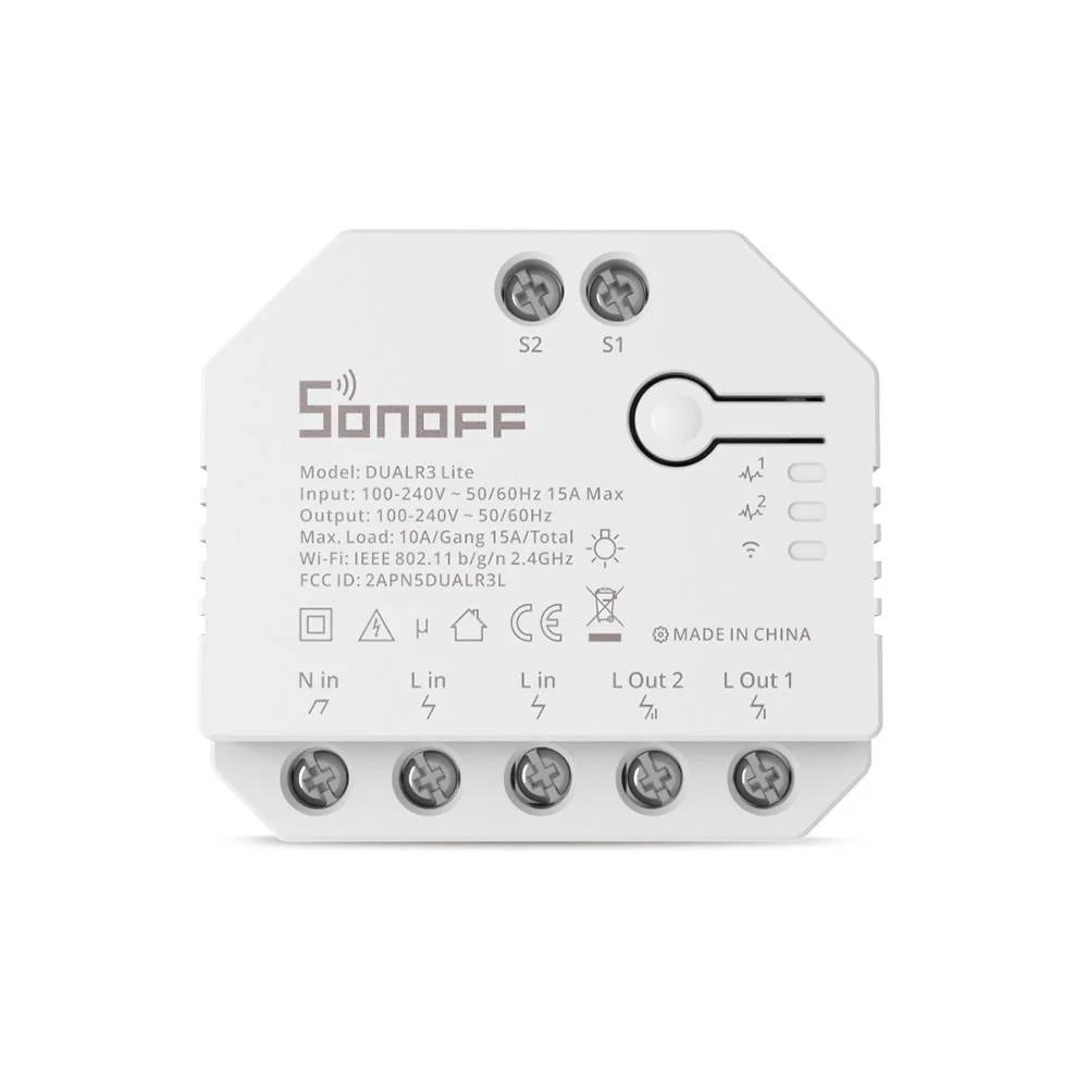 sonoff-dualr3-wi-fi-2-kanal-akilli-role-9504.jpg Sonoff DUALR3 Lite Wi-Fi 2 Kanal Akıllı Röle - Görsel 1