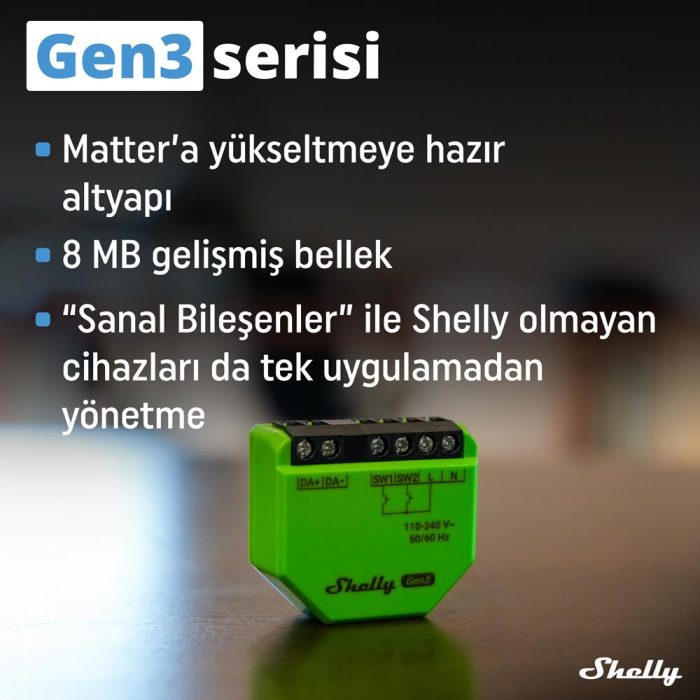 Shelly DALI Dimmer Gen3 Akıllı DALI Dimmer LED Kontrol Rölesi - Görsel 5