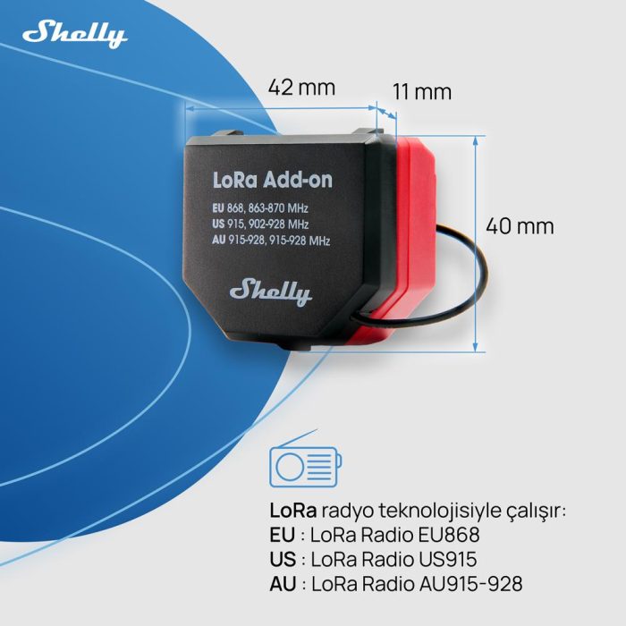 Shelly LoRa Add-on Uzun Menzilli İletişim Modülü - Görsel 3