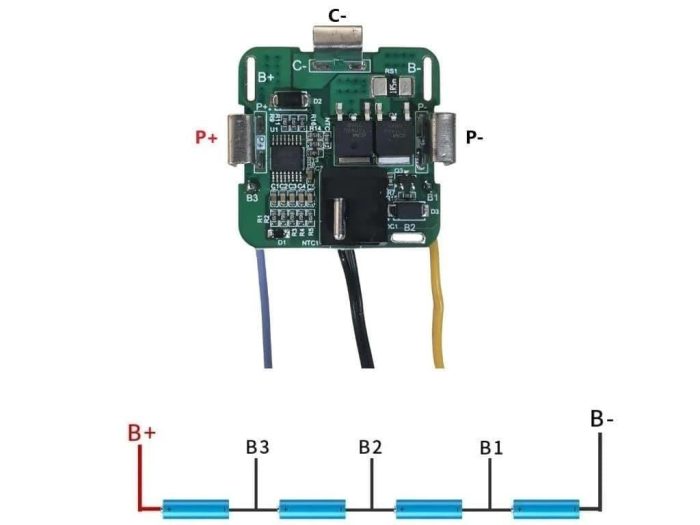4S 20A BMS 16.8V 18650 Lityum Pil Şarj Koruma Devresi - Görsel 3