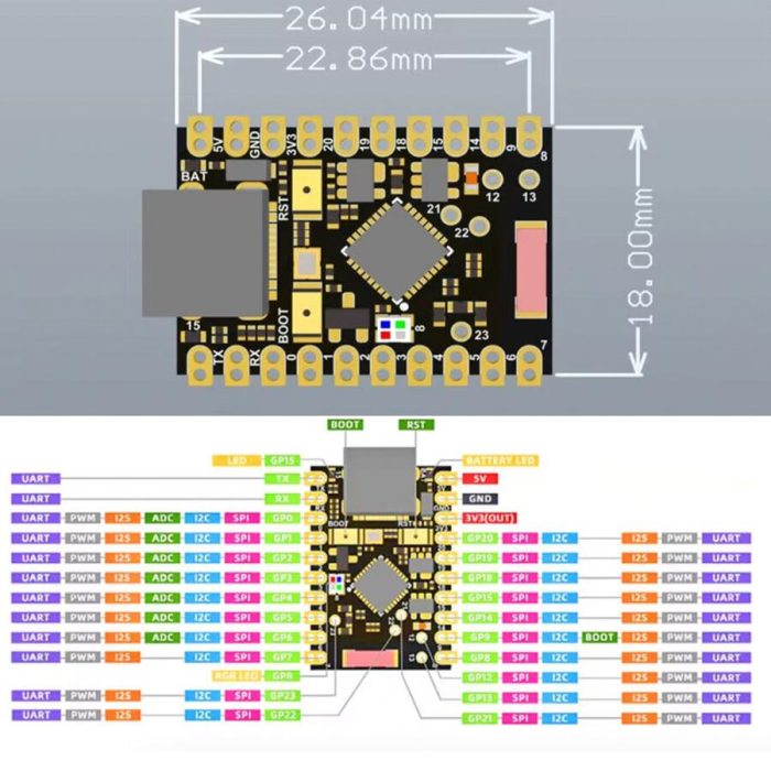 ESP32-C6 Super Mini Geliştirme Kartı - Görsel 2
